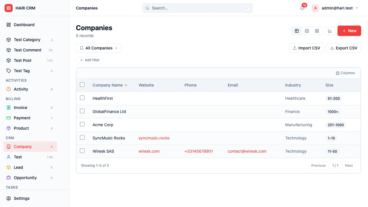 Data Table & Filters