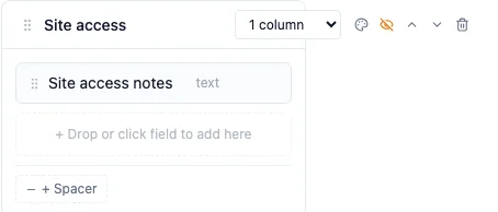 A form section header in the editor, showing the eye icon that opens its visibility rule
